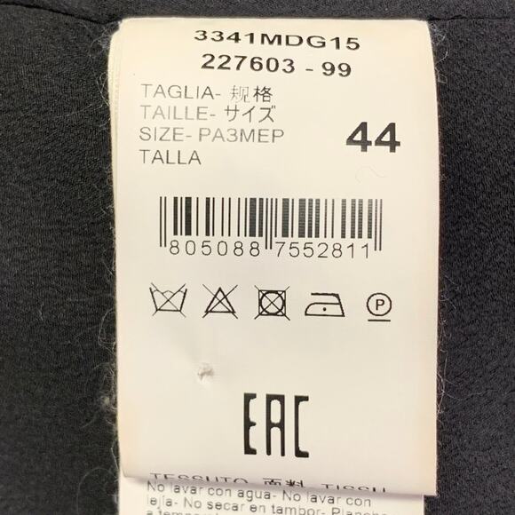 MSGM Size 34 Black Contrast Stitch Wool Blend Notch Lapel Sport Coat - Picture 7 of 10